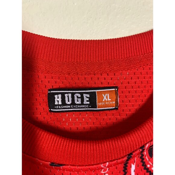 Huge Fashion Exchange Athletic Tank Summer Lifting Workout Casual Red Men Sz XL - Picture 4 of 6